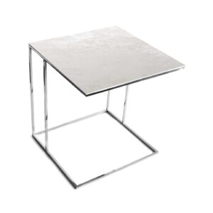 Stolik nadstawka REA furniture LIPARI – blat spiek kwarcowy Laminam OXIDE BIANCO - wymiary 50/50/53