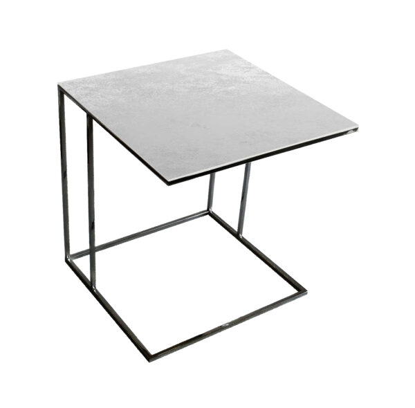 Stolik nadstawka REA furniture LIPARI – blat spiek kwarcowy Laminam oxide perla - wymiary 50/50/53